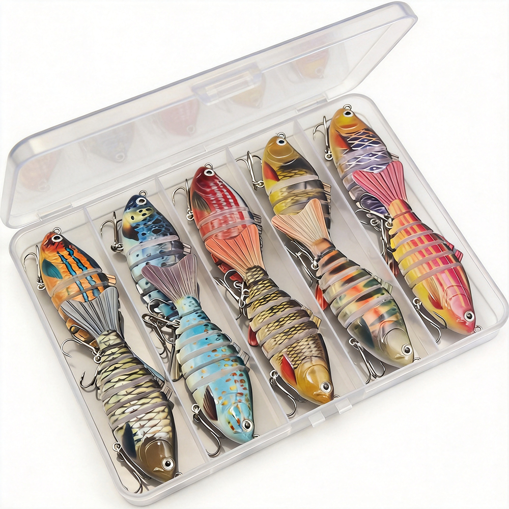 Fishing Lure Popper - 10 pcs Multi-Joint Swimbait Fishing Lure