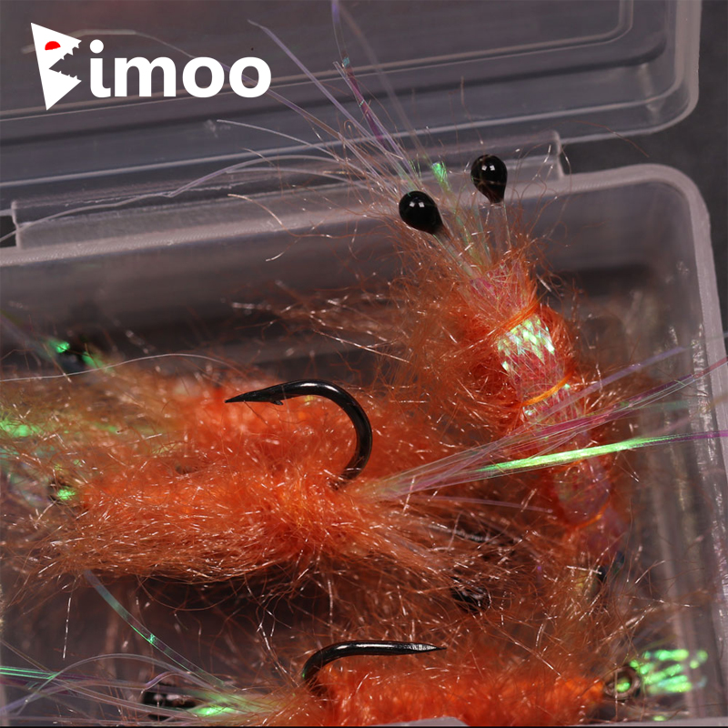 Fishing Lure Soft Plastic - 4PCS #6 Orange Color Shrimp Fly
