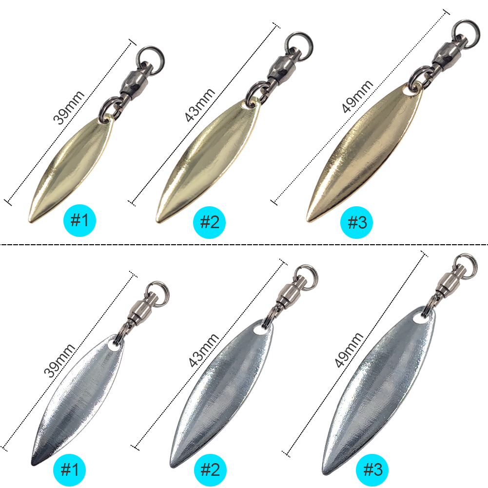 10pcs Willowleaf Blades Spinne - Fishing Lure Blade Bait recensione e prezzo