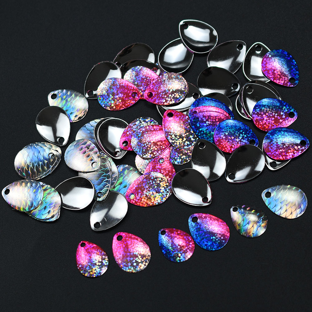 6Pcs Iridescent Fish Scale Spo - Fishing Lure Blade Bait recensione e prezzo