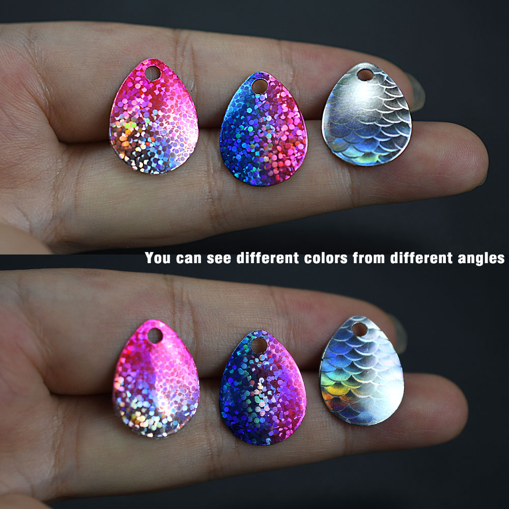 6Pcs Iridescent Fish Scale Spo - Fishing Lure Blade Bait recensione e prezzo