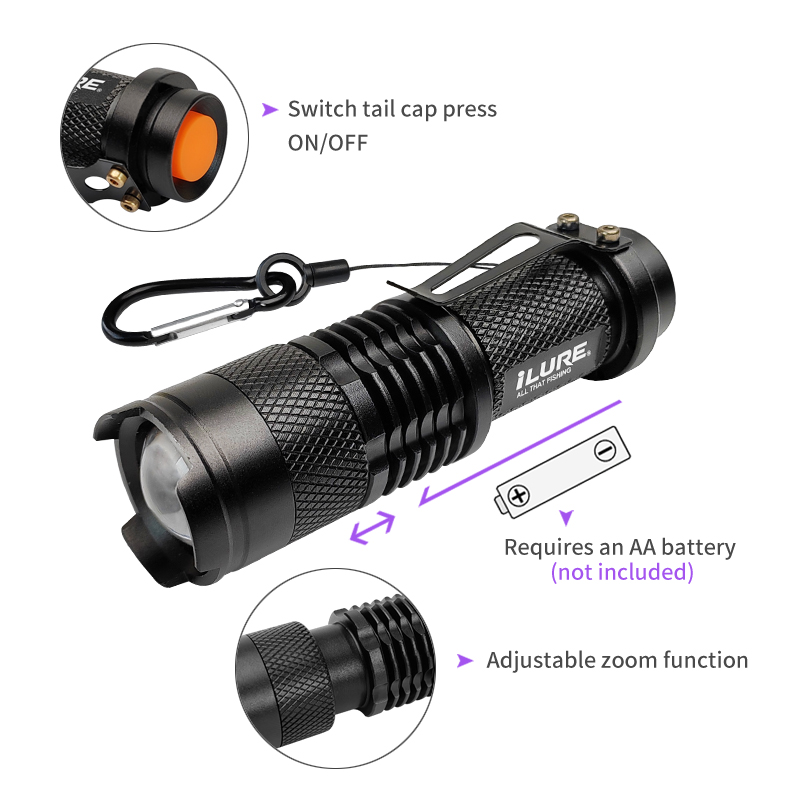 Mini UV Flashlight 395nm Ultra - Fishing Lure Jig recensione e prezzo