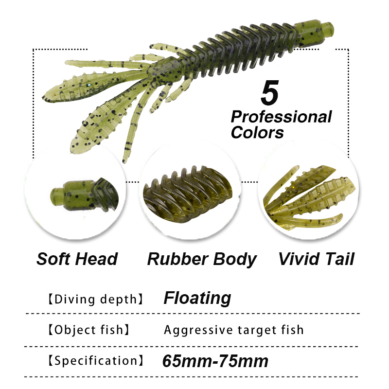WESTBASS 5PCS Soft Larva Baits - Fishing Lure Soft Plastic recensione e prezzo